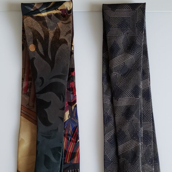 OSCAR DE LA RENTA VINTAGE TIES. Hand Made 100% Silk - Picture 5 of 9